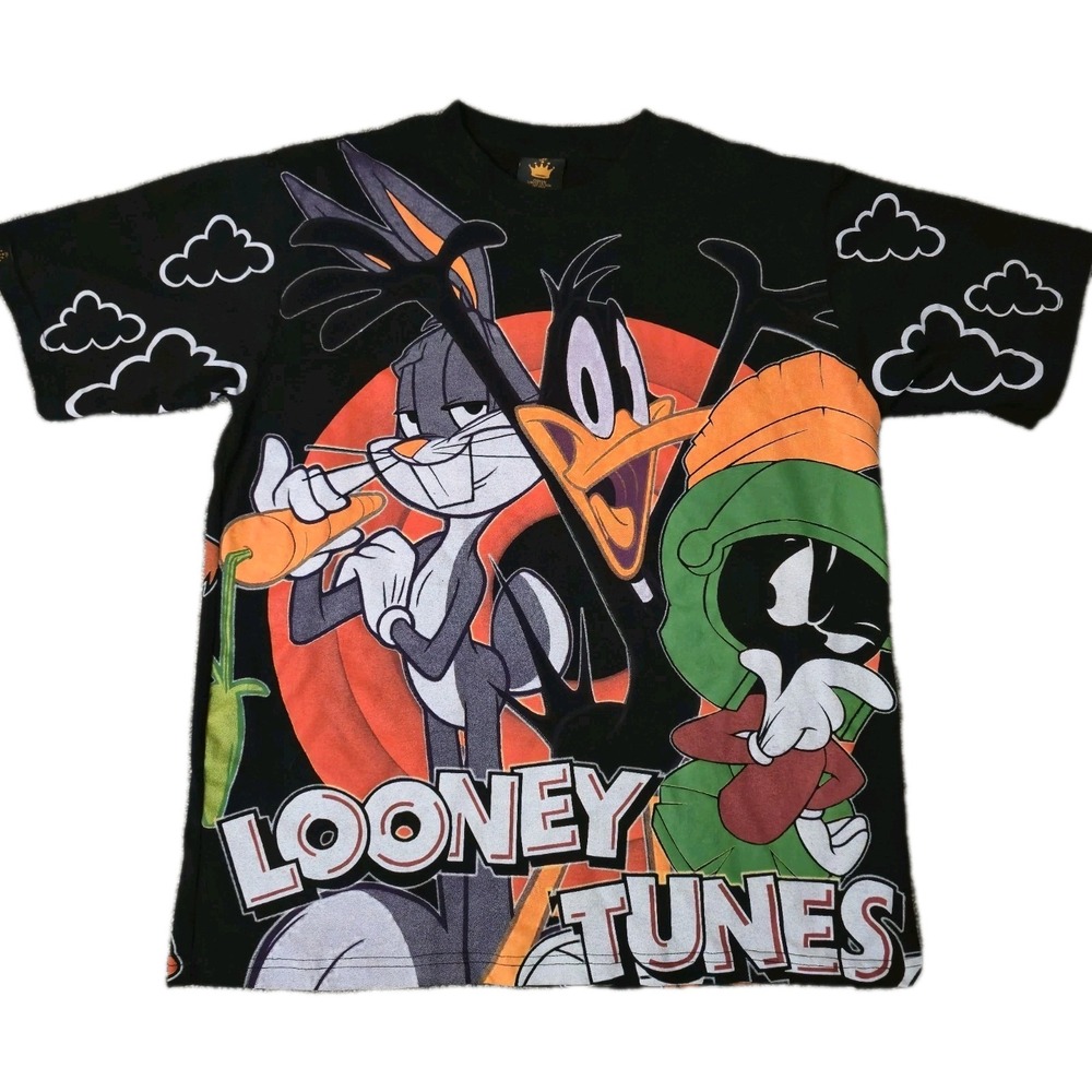 Looney Tunes Characters All Over Print T Shirt The Crown Size XL Bugs Bunny
